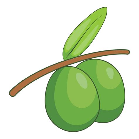 Olive branch with green olives icon, cartoon style 14670243 Vector Art ...