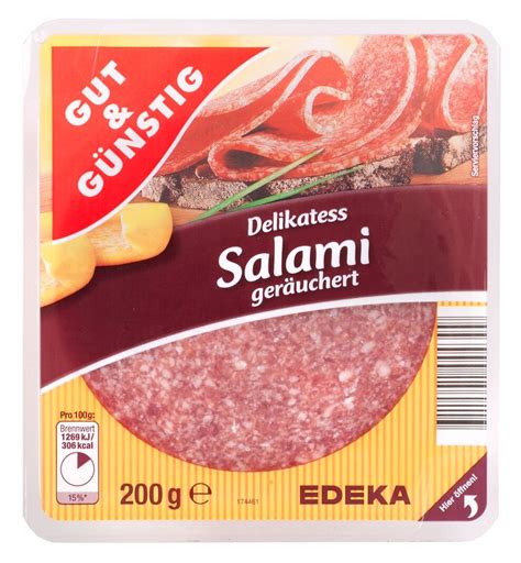 Test Edeka Gut Günstig Delikatess Salami geräuchert Stiftung