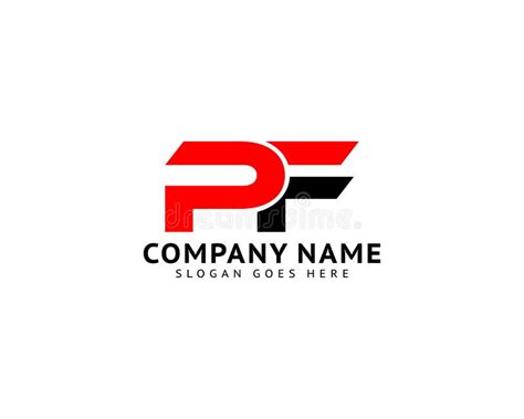 Initial Letter PF Logo Template Design Stock Vector Illustration Of