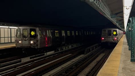 Rerouted R46 And R68a N And Q Trains Via The D Line Arriving And