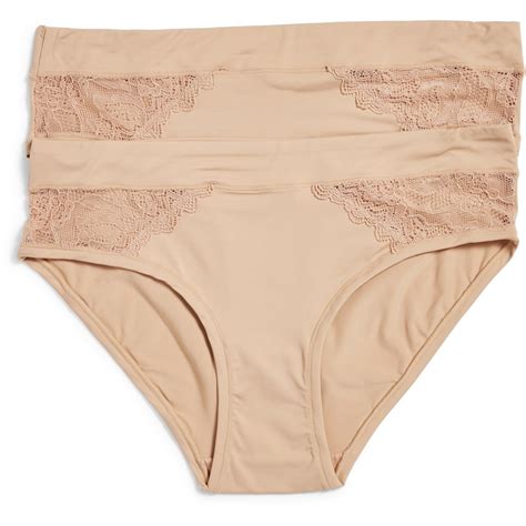 Emerson Women S Microlace High Cut Briefs 2 Pack Nude BIG W