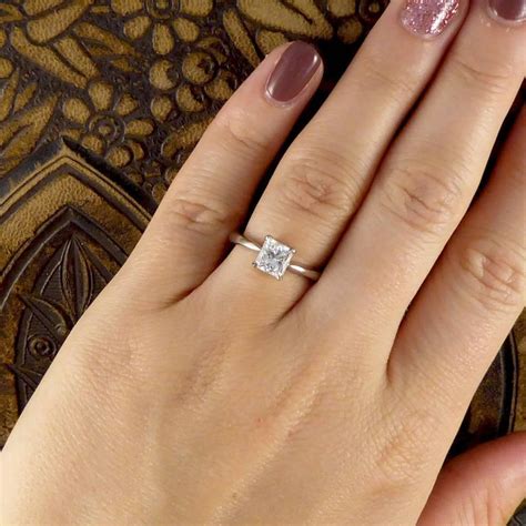 1 Carat Princess Cut Solitaire Engagement Rings