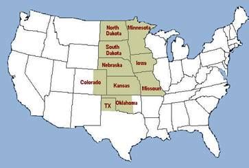 Map Of Usa Central States - Map