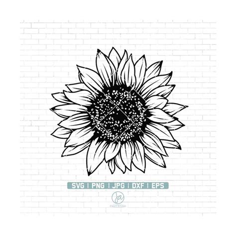 Sunflower Outline Svg File | Sunflower Png | Sunflower Svg | - Inspire ...