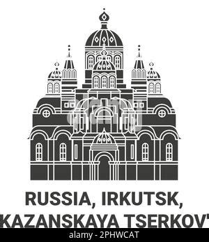 Russia Travel Symbols Traditions Landmarks Horizontal Flat Web