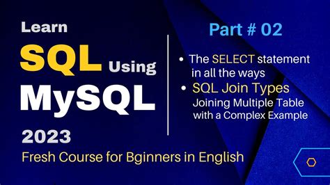 SQL Course For Beginners Part 02 MySQL Tutorial For Beginners SQL