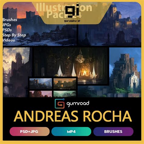 Jual Andreas Rocha Illustration Pack 24 Video PSD File Brushes