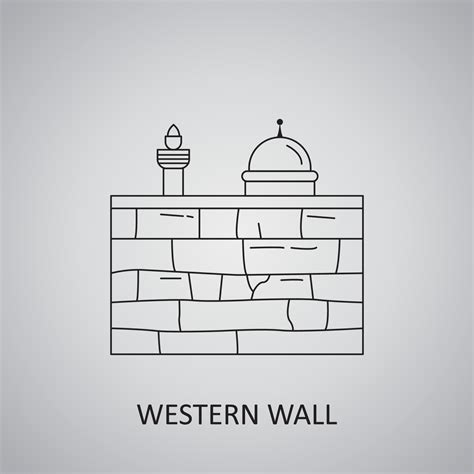 Western Wall in Israel, Jerusalem. Old City 5594407 Vector Art at Vecteezy