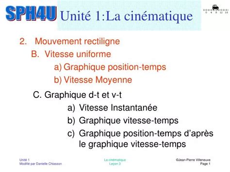 PPT Unité 1 La cinématique PowerPoint Presentation free download