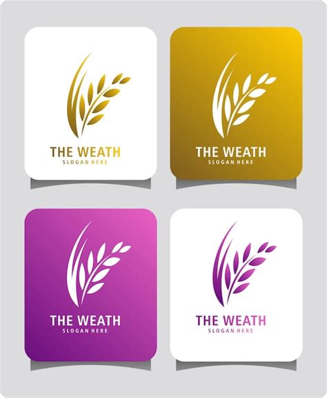 Premium Vector | Grain weath rice logo design template