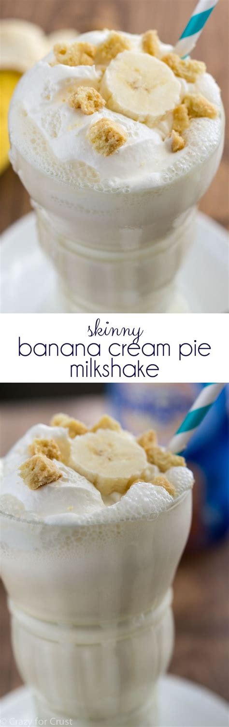 Banana Cream Pie Milkshake In A Glass Dish