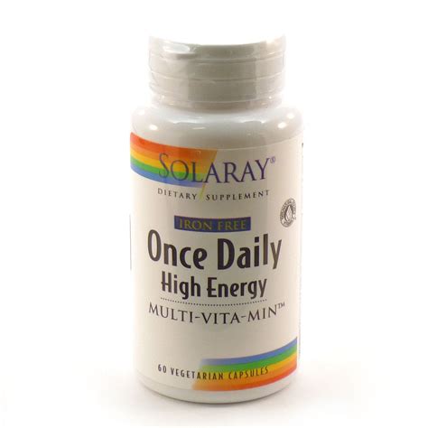 Solaray Once Daily High Energy Multivitamin Iron Free Complete Multi W Whole Food And Herb