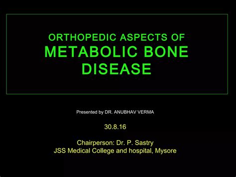 Metabolic Bone Diseases PPT