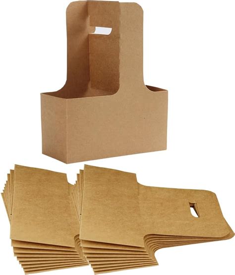 Amazon Cup Drink Carrier With Handle Kraft Paperboard Handled