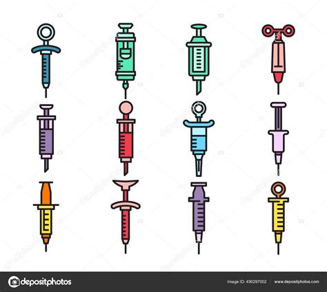 Syringe Icons Set Vector Illustration Stock Vector By Loopang