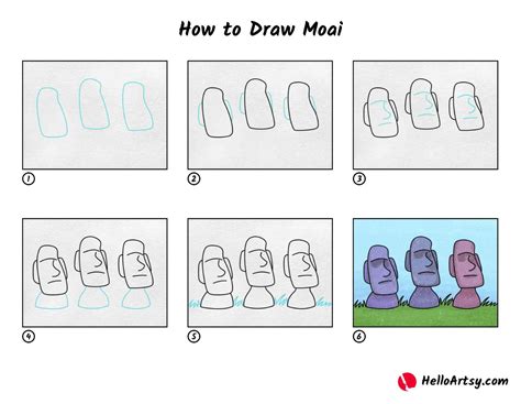 How to Draw Moai - HelloArtsy