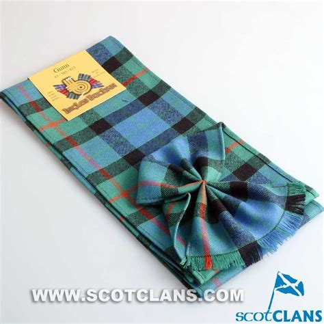 Clan Gunn Ancient Tartan Wool Mini Sash Tartan Accessories Tartan