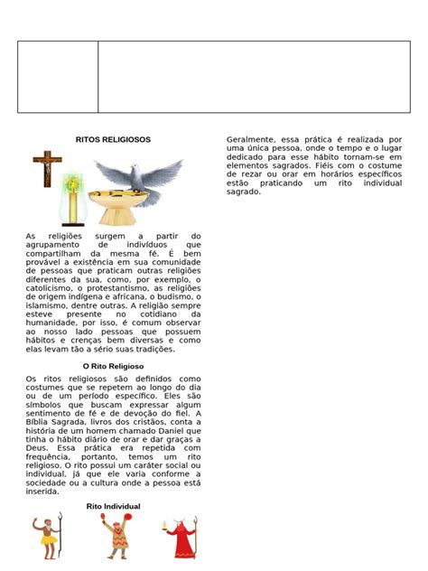 Ritos Religiosos: Definições e Exemplos | PDF | Fé | Rituais