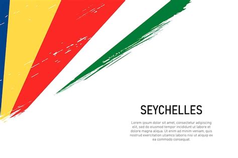 Fondo De Trazo De Pincel De Estilo Grunge Con Bandera De Seychelles