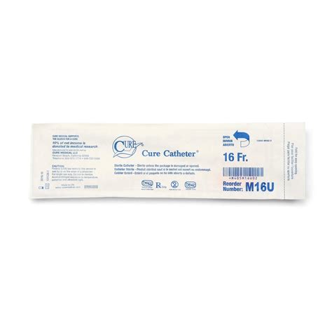 Cure Straight Tip Pocket Catheter For Men 16 Fr 16 Inch