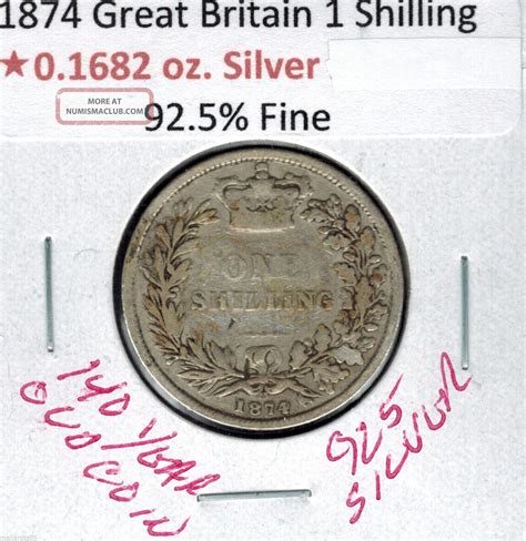 Great Britain Shilling Silver Queen Victoria Year Old Coin Km