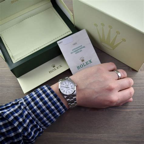 Rolex Oyster Perpetual Date Gents Watch White Dial Miltons