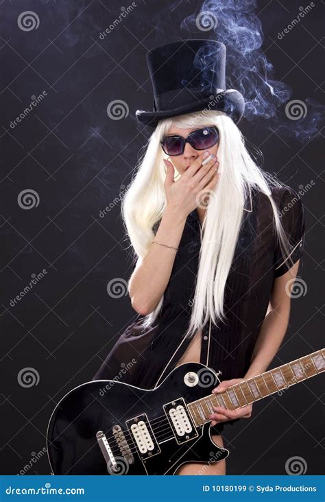 Rock Babe Stock Image Image Of Long Instrument Loud