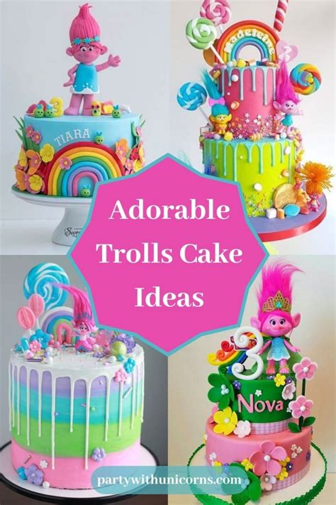 20 Adorable Trolls Party Cake Ideas Party With Unicorns