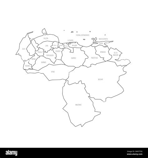 Venezuela Mapa Político De Las Divisiones Administrativas Imagen Vector De Stock Alamy