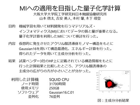 D3 Center Osaka University Blog Archive MIへの適用を目指した量子化学計算