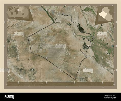 Al-Anbar, province of Iraq. High resolution satellite map. Corner ...