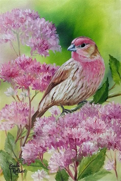 Blushing Weeds Original Fine Art By Paulie Rollins Art Painting Birds Painting Watercolor Bird