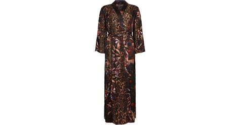 Allsaints Printed Elsa Kimono In Brown Lyst