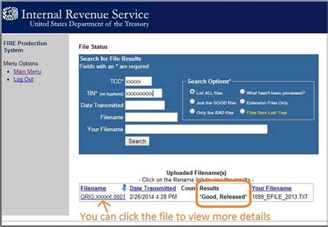 1099s Electronic Filing How To Look Up IRS Tax Return EFile Status