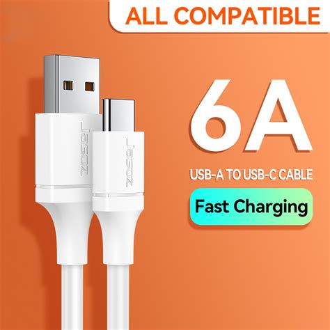 Vuygyu Usb C 6a Fast Charging Cord Mobile Phone Accessories Data Wire Type C Charger Usb 164ft