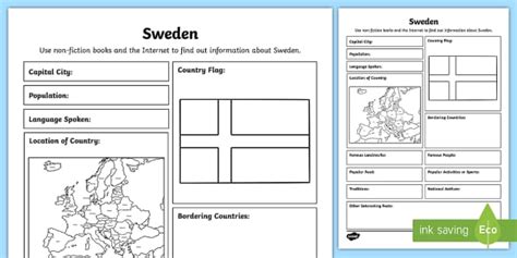 Sweden Fact File Writing Template Teacher Made Twinkl