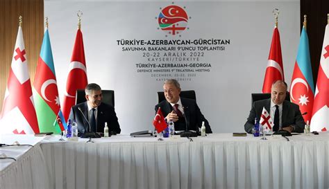 Georgia Turkey Azerbaijan Defense Ministers Discuss Regional Issues