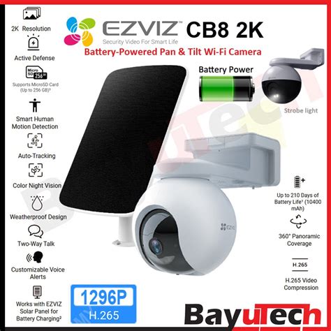 EZVIZ CB8 HB8 2K 3MP Battery Wi Fi Outdoor PT Camera Human Vehicle