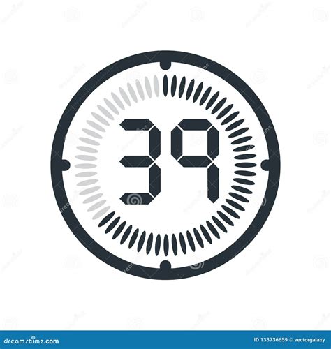 The 39 Minutes Icon Isolated On White Background, Clock And Watch ...