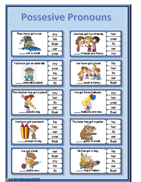 Atividades De Pronome Possessivo BRAINCP