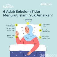 Infografis Adab Sebelum Tidur Menurut Islam Yuk Amalkan