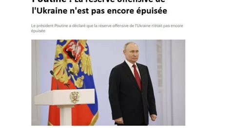 Poutine La R Serve Offensive De L Ukraine N Est Pas Encore Puis E