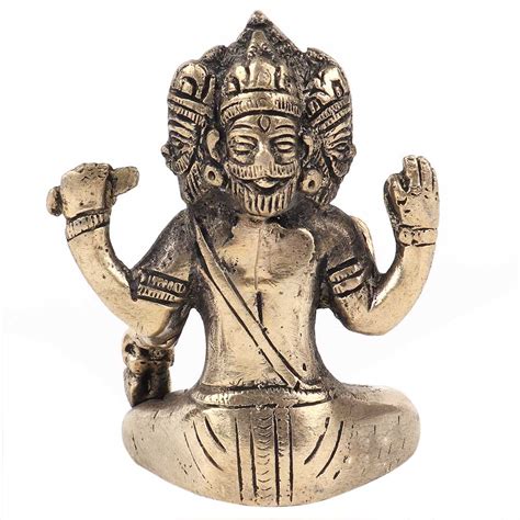 Brass Lord Brahma Statue With Three Heads