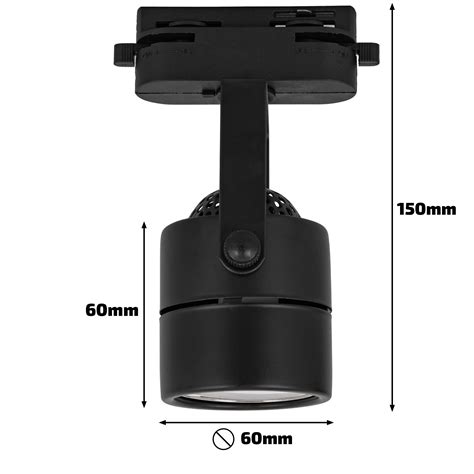 Oświetlenie szynowe czarne 5x lampa GU10 szyna 2m Oświetlenie