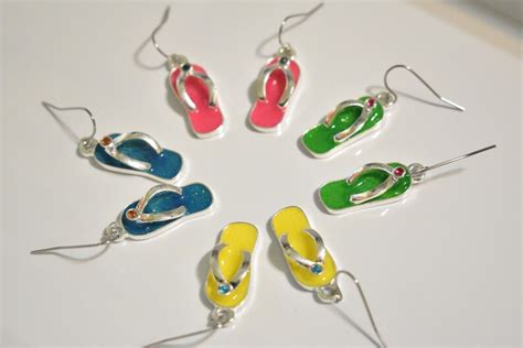 Flip Flop Charm Earrings Flip Flop Earring Summer Earrings Etsy