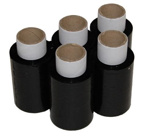 100mm X 150m X 17mu Black Mini Hand Pallet Wrap Stretch Film 5 Rolls