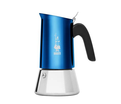 Cafeteira Italiana Bialetti Em Aço Inox Venus 4 Xícaras Azul