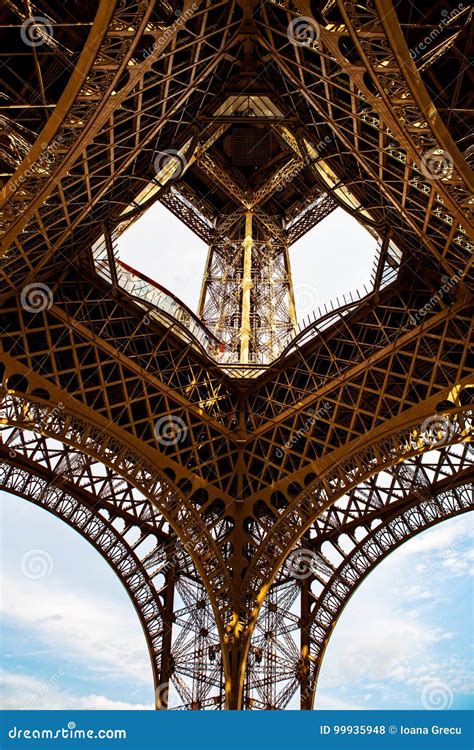 The Eiffel Tower Structure, Paris Stock Photo - Image of historic ...