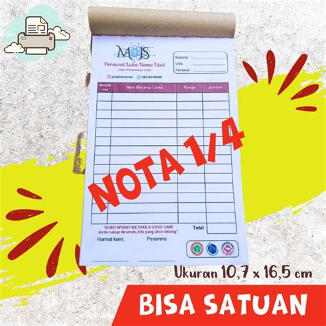 Jual Cetak Nota 1 4 Folio CUSTOM Satuan Shopee Indonesia