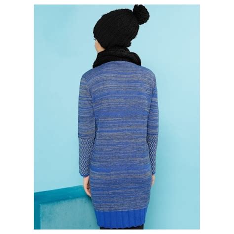 Robe pull bi matière bleu UrbaineChic ma